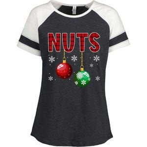 Chest Nuts Matching Chestnuts Funny Christmas Couples Nuts Enza Ladies Jersey Colorblock Tee