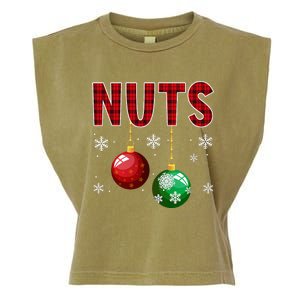 Chest Nuts Matching Chestnuts Funny Christmas Couples Nuts Garment-Dyed Women's Muscle Tee