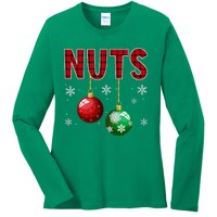 Chest Nuts Matching Chestnuts Funny Christmas Couples Nuts Ladies Long Sleeve Shirt