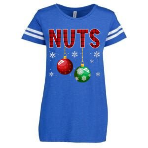 Chest Nuts Matching Chestnuts Funny Christmas Couples Nuts Enza Ladies Jersey Football T-Shirt