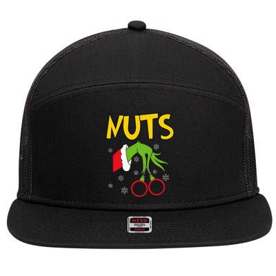 Chest Nuts Matching Chestnuts Funny Christmas Couples Nuts 7 Panel Mesh Trucker Snapback Hat