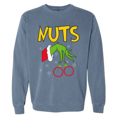 Chest Nuts Matching Chestnuts Funny Christmas Couples Nuts Garment-Dyed Sweatshirt