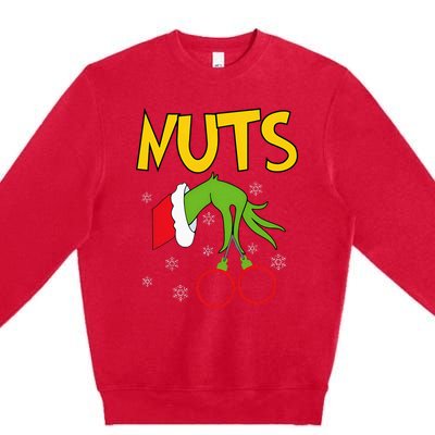 Chest Nuts Matching Chestnuts Funny Christmas Couples Nuts Premium Crewneck Sweatshirt