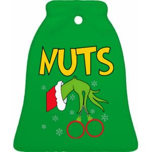 Chest Nuts Matching Chestnuts Funny Christmas Couples Nuts Ceramic Bell Ornament