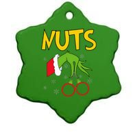 Chest Nuts Matching Chestnuts Funny Christmas Couples Nuts Ceramic Star Ornament