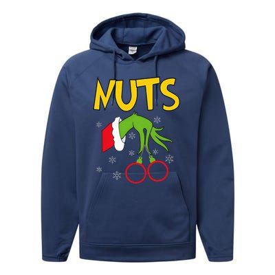 Chest Nuts Matching Chestnuts Funny Christmas Couples Nuts Performance Fleece Hoodie