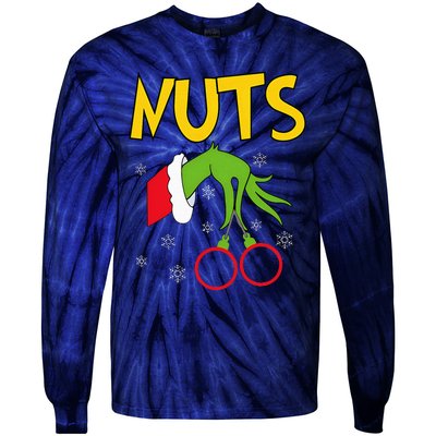 Chest Nuts Matching Chestnuts Funny Christmas Couples Nuts Tie-Dye Long Sleeve Shirt