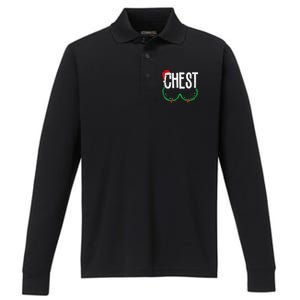 Chest Nuts Matching Chestnuts Funny Christmas Couples Performance Long Sleeve Polo