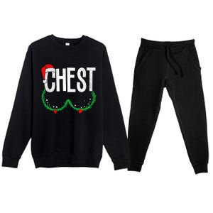 Chest Nuts Matching Chestnuts Funny Christmas Couples Premium Crewneck Sweatsuit Set