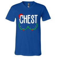 Chest Nuts Matching Chestnuts Funny Christmas Couples V-Neck T-Shirt