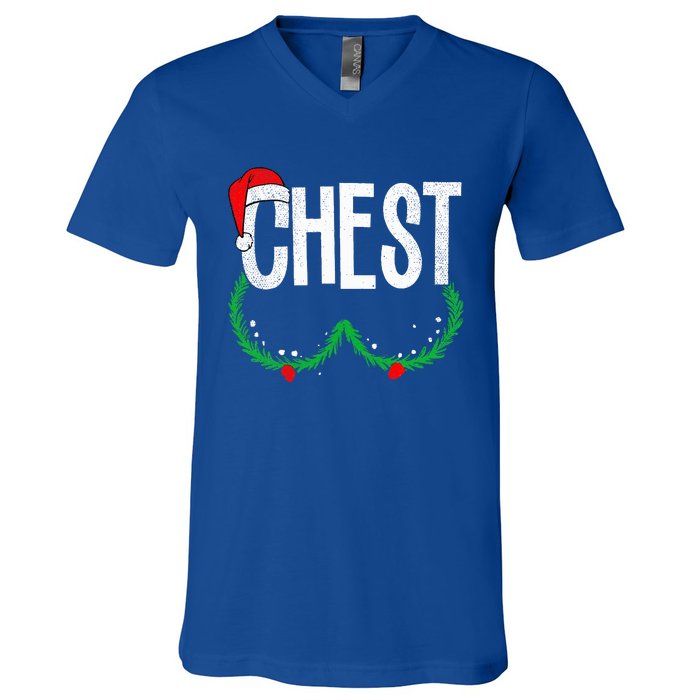 Chest Nuts Matching Chestnuts Funny Christmas Couples V-Neck T-Shirt