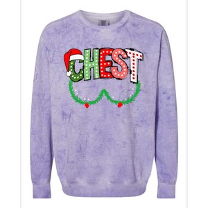 Chest Nuts Matching Chestnuts Funny Christmas Couples Chest Colorblast Crewneck Sweatshirt