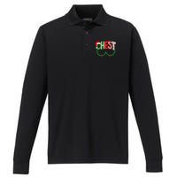 Chest Nuts Matching Chestnuts Funny Christmas Couples Chest Performance Long Sleeve Polo