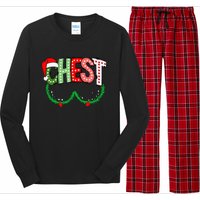 Chest Nuts Matching Chestnuts Funny Christmas Couples Chest Long Sleeve Pajama Set