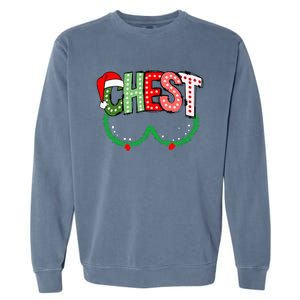 Chest Nuts Matching Chestnuts Funny Christmas Couples Chest Garment-Dyed Sweatshirt