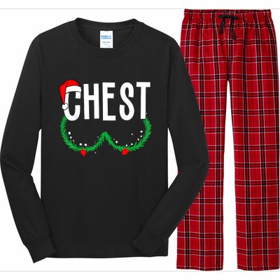 Chest Nuts Matching Chestnuts Funny Christmas Couples Chest Long Sleeve Pajama Set