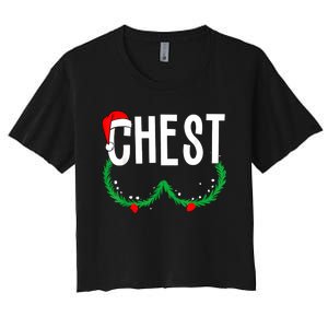 Chest Nuts Matching Chestnuts Funny Christmas Couples Chest Women's Crop Top Tee