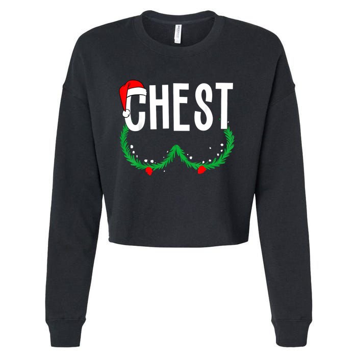 Chest Nuts Matching Chestnuts Funny Christmas Couples Chest Cropped Pullover Crew