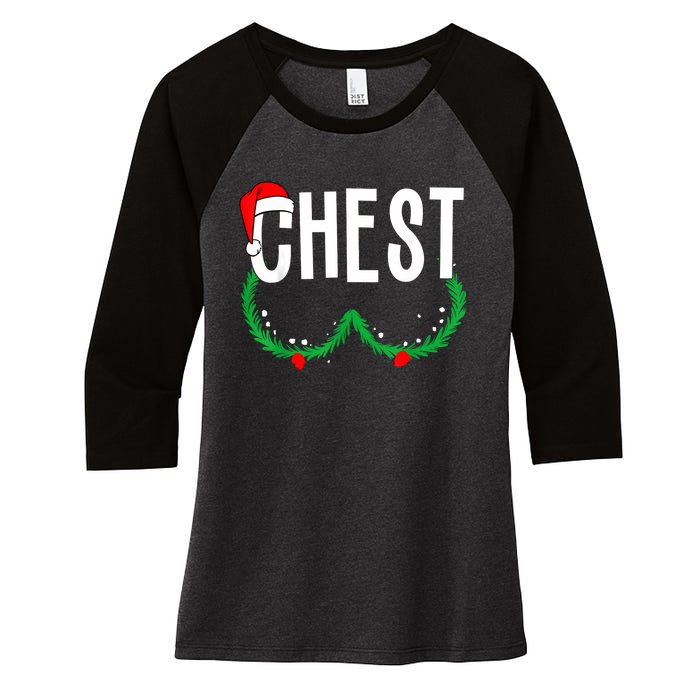 Chest Nuts Matching Chestnuts Funny Christmas Couples Chest Women's Tri-Blend 3/4-Sleeve Raglan Shirt