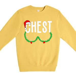 Chest Nuts Matching Chestnuts Funny Christmas Couples Chest Premium Crewneck Sweatshirt