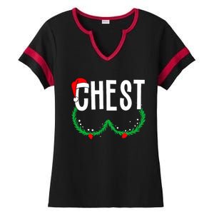 Chest Nuts Matching Chestnuts Funny Christmas Couples Chest Ladies Halftime Notch Neck Tee