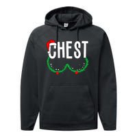 Chest Nuts Matching Chestnuts Funny Christmas Couples Chest Performance Fleece Hoodie