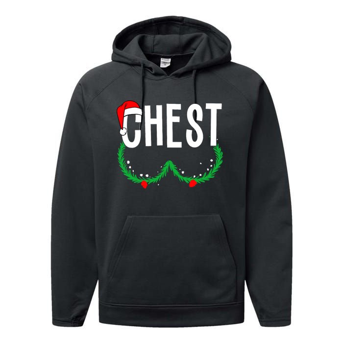 Chest Nuts Matching Chestnuts Funny Christmas Couples Chest Performance Fleece Hoodie