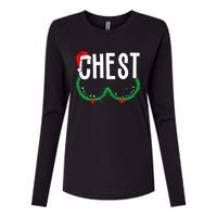 Chest Nuts Matching Chestnuts Funny Christmas Couples Chest Womens Cotton Relaxed Long Sleeve T-Shirt