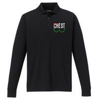 Chest Nuts Matching Chestnuts Funny Christmas Couples Chest Performance Long Sleeve Polo