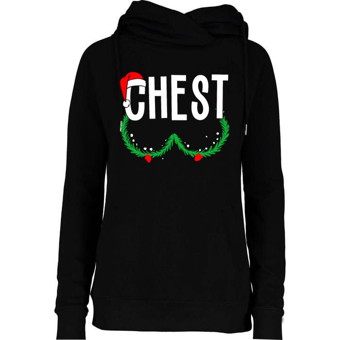 Chest Nuts Matching Chestnuts Funny Christmas Couples Chest Womens Funnel Neck Pullover Hood