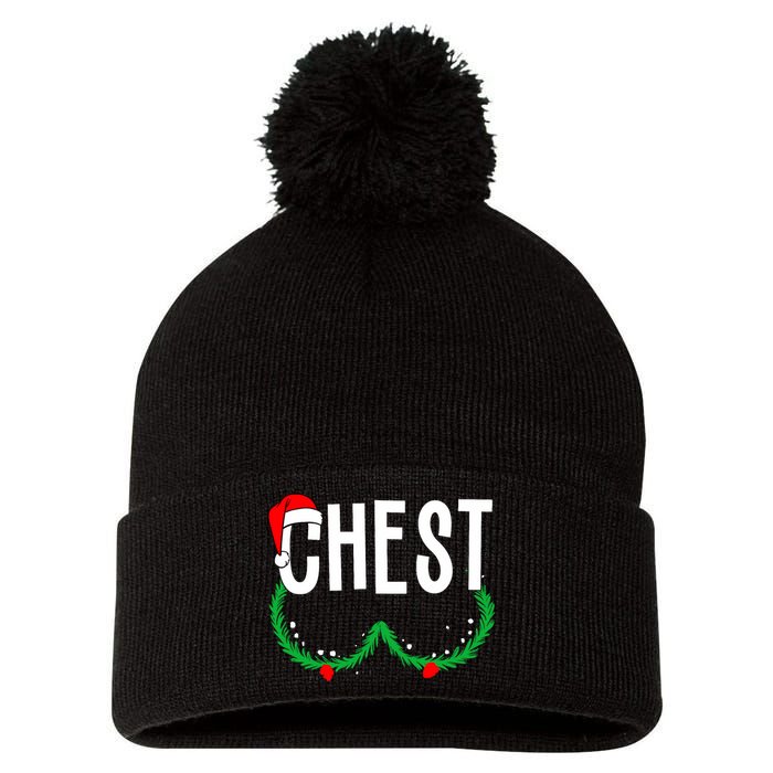 Chest Nuts Matching Chestnuts Funny Christmas Couples Chest Pom Pom 12in Knit Beanie