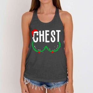 Chest Nuts Matching Chestnuts Funny Christmas Couples Chest Women's Knotted Racerback Tank