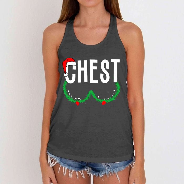 Chest Nuts Matching Chestnuts Funny Christmas Couples Chest Women's Knotted Racerback Tank