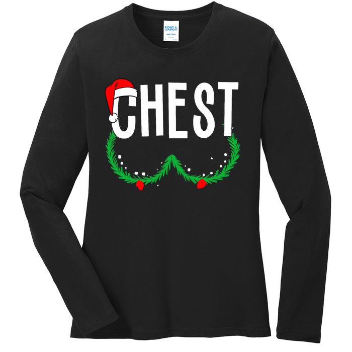 Chest Nuts Matching Chestnuts Funny Christmas Couples Chest Ladies Long Sleeve Shirt