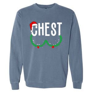 Chest Nuts Matching Chestnuts Funny Christmas Couples Chest Garment-Dyed Sweatshirt