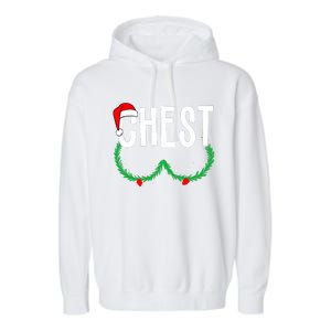 Chest Nuts Matching Chestnuts Funny Christmas Couples Chest Garment-Dyed Fleece Hoodie