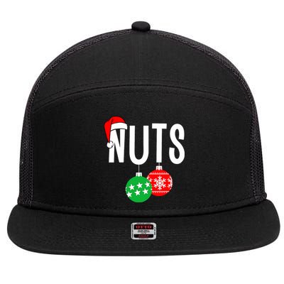 Chest Nuts Matching Chestnuts Funny Christmas Couples Nuts 7 Panel Mesh Trucker Snapback Hat