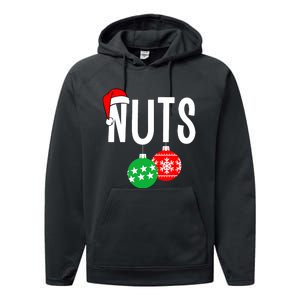 Chest Nuts Matching Chestnuts Funny Christmas Couples Nuts Performance Fleece Hoodie