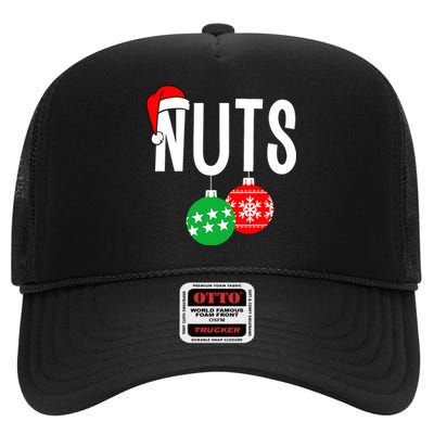 Chest Nuts Matching Chestnuts Funny Christmas Couples Nuts High Crown Mesh Back Trucker Hat