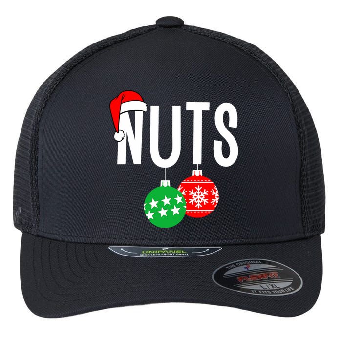 Chest Nuts Matching Chestnuts Funny Christmas Couples Nuts Flexfit Unipanel Trucker Cap