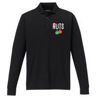 Chest Nuts Matching Chestnuts Funny Christmas Couples Nuts Performance Long Sleeve Polo