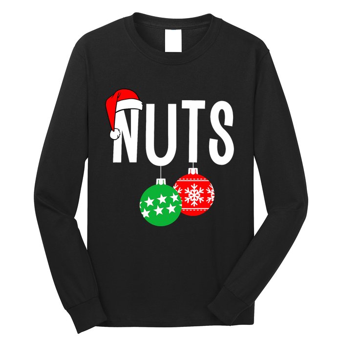 Chest Nuts Matching Chestnuts Funny Christmas Couples Nuts Long Sleeve Shirt