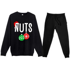 Chest Nuts Matching Chestnuts Funny Christmas Couples Nuts Premium Crewneck Sweatsuit Set