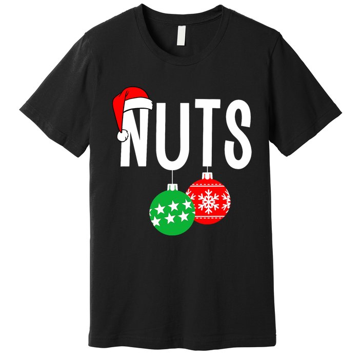 Chest Nuts Matching Chestnuts Funny Christmas Couples Nuts Premium T-Shirt