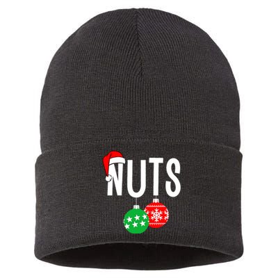 Chest Nuts Matching Chestnuts Funny Christmas Couples Nuts Sustainable Knit Beanie