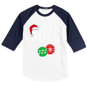 Chest Nuts Matching Chestnuts Funny Christmas Couples Nuts Baseball Sleeve Shirt