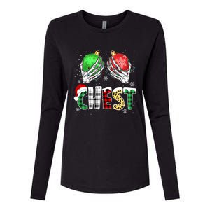 Chest Nuts Matching Chestnuts Funny Christmas Couples Womens Cotton Relaxed Long Sleeve T-Shirt