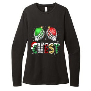 Chest Nuts Matching Chestnuts Funny Christmas Couples Womens CVC Long Sleeve Shirt