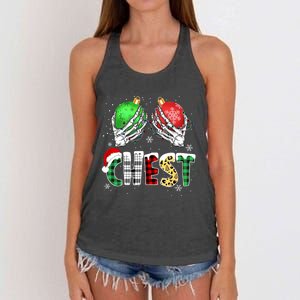 Chest Nuts Matching Chestnuts Funny Christmas Couples Women's Knotted Racerback Tank