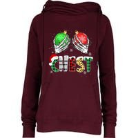 Chest Nuts Matching Chestnuts Funny Christmas Couples Womens Funnel Neck Pullover Hood